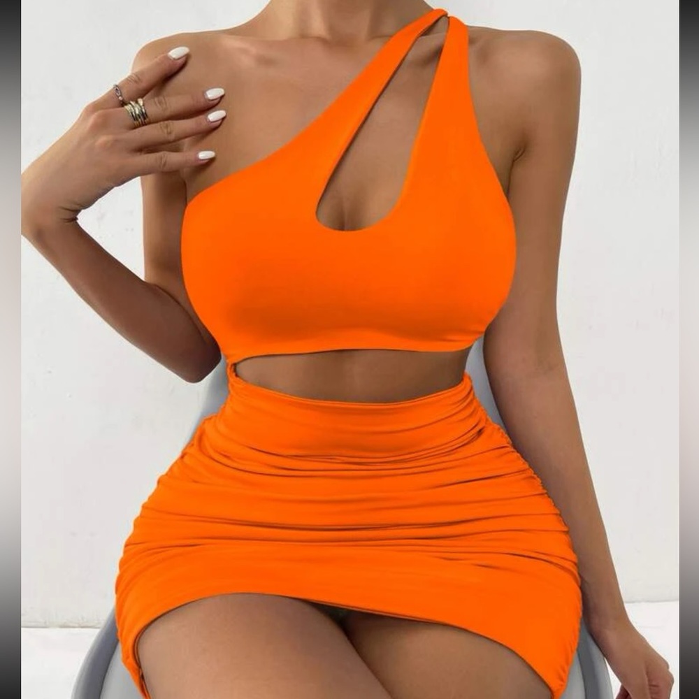 Shein ruched bodycon dress